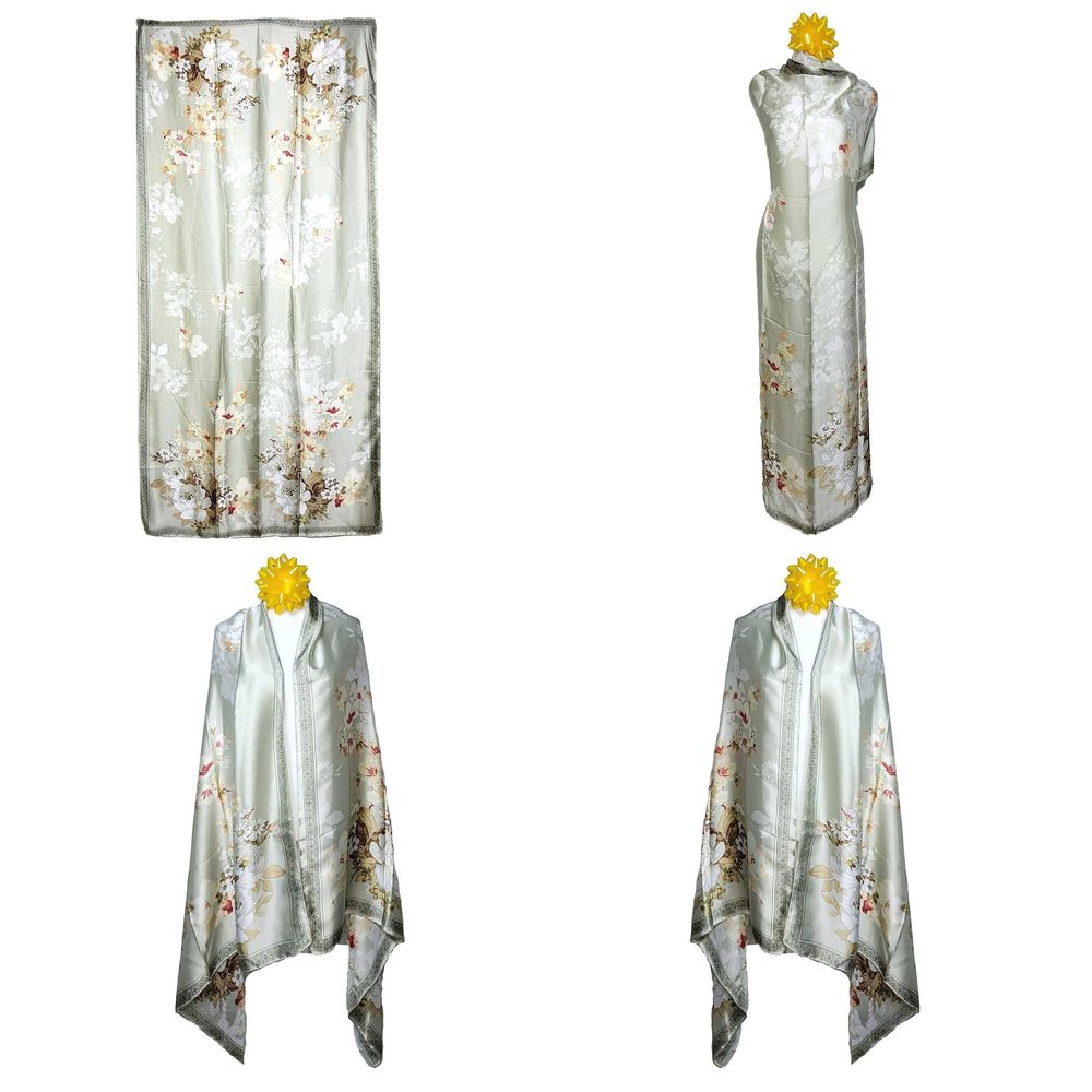 NWT Long Soft Scarf 35"x70" Rectangle Silk Feeling 100% Shawl Wrap 02291
